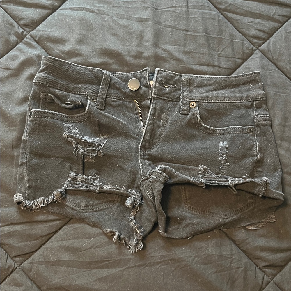 No Boundaries Black Distressed Jean Shorts
